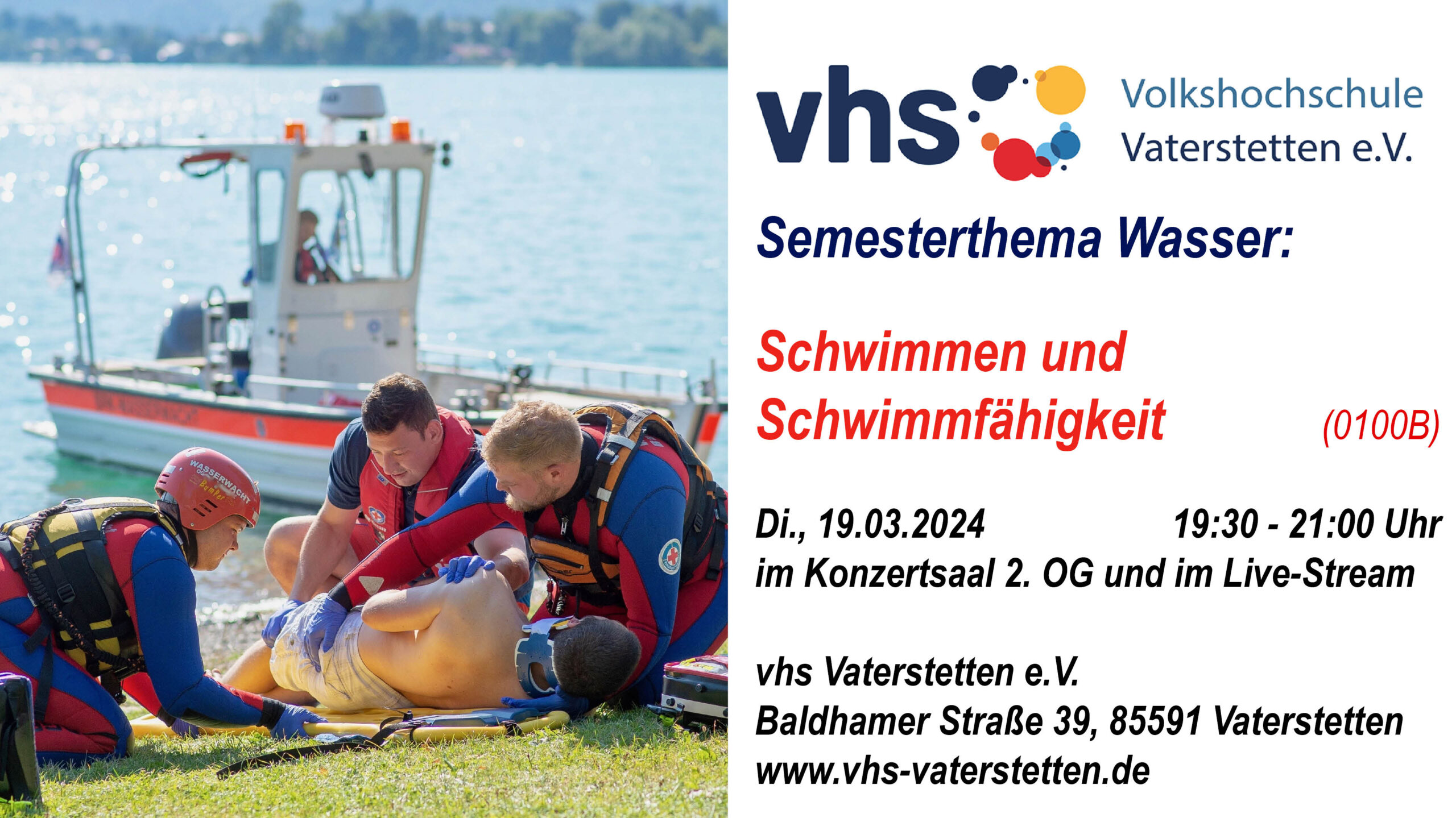 VHS Vaterstetten Semesterthema Schwimmen und Schwimmfähigkeit